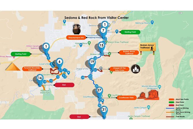 Grand Canyon and Sedona Self-Guided Driving Tour Bundle - Oak Creek and Lovers Knoll: easy-access scenery plus a calmer break