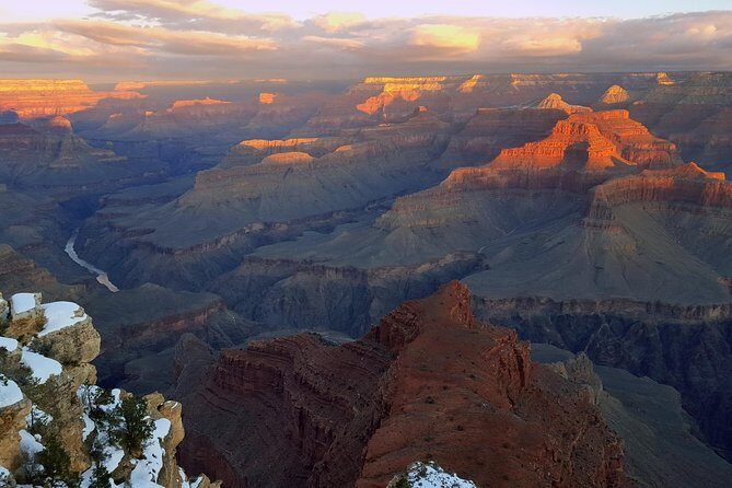 Sunset in the Grand Canyon from Sedona - Grand Canyon National Park: east rim to south rim viewpoints