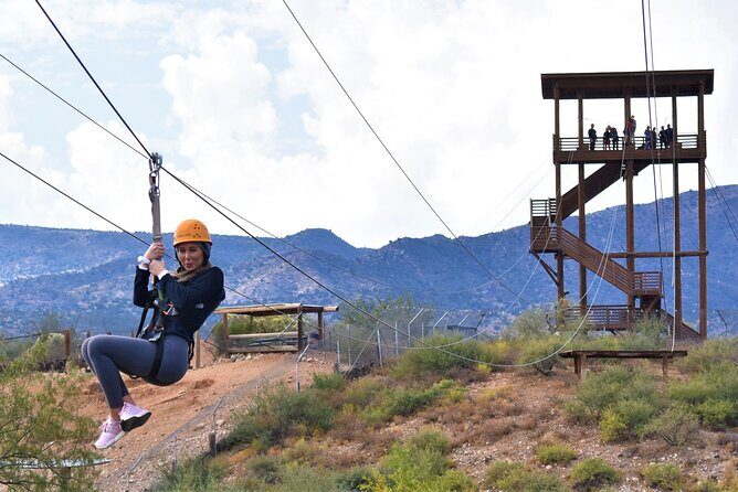 Zip Line Tour at Out of Africa Wildlife Park in Sedona,Camp Verde - Five Lines, One Rope Bridge, and Wildlife Views From Above